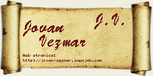 Jovan Vezmar vizit kartica